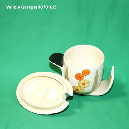 【Myott社製】アールデコ・ハンドペイント コンディメントポット（スプーン差込口付き）