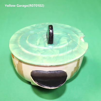 【Myott社製】アールデコ・ハンドペイント コンディメントポット（スプーン差込口付き）