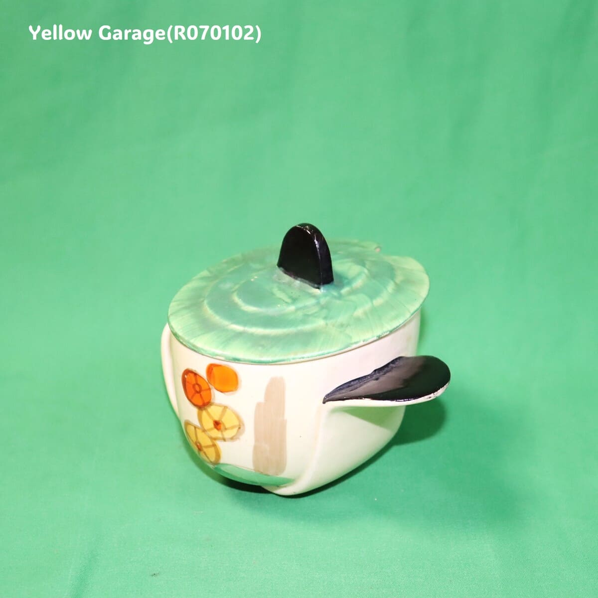 1930年代〜40年代のイギリスで製造された「Myott Son &amp; Co.」の手描き陶器コンディメントポット