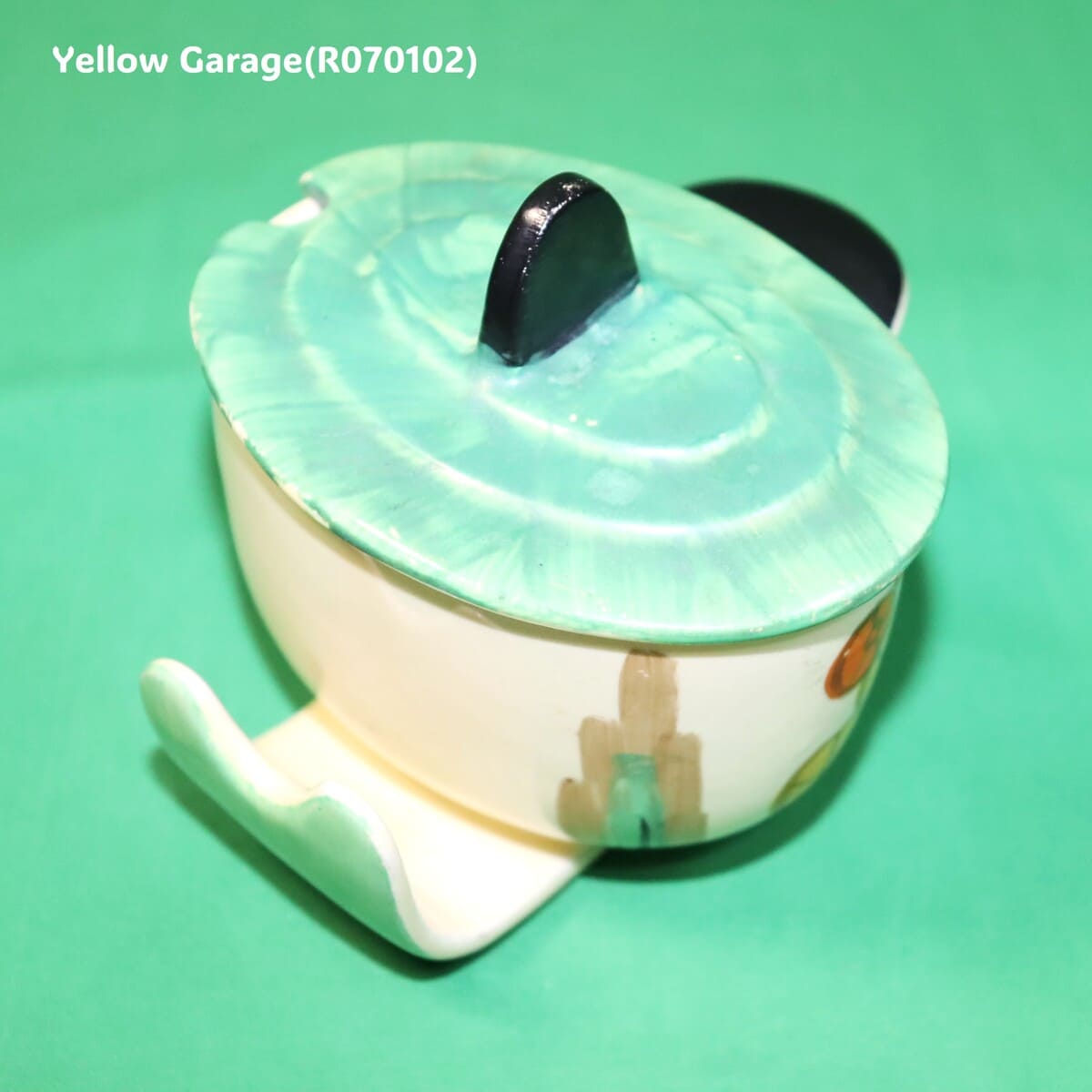 【Myott社製】アールデコ・ハンドペイント コンディメントポット（スプーン差込口付き）