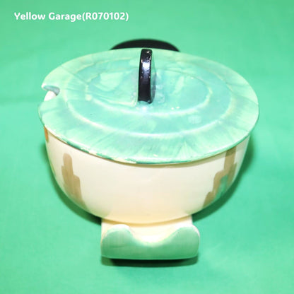 【Myott社製】アールデコ・ハンドペイント コンディメントポット（スプーン差込口付き）