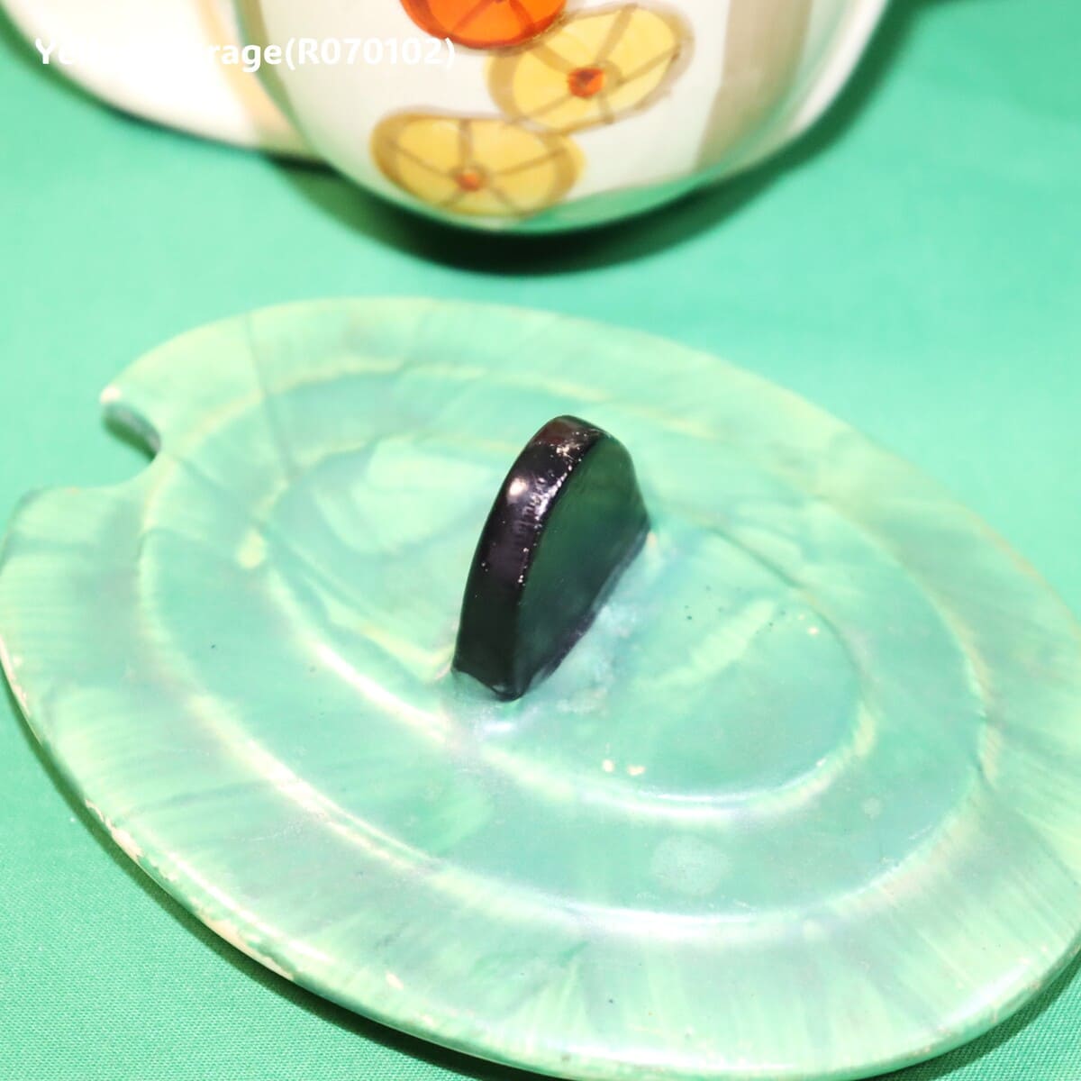 【Myott社製】アールデコ・ハンドペイント コンディメントポット（スプーン差込口付き）