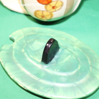 【Myott社製】アールデコ・ハンドペイント コンディメントポット（スプーン差込口付き）