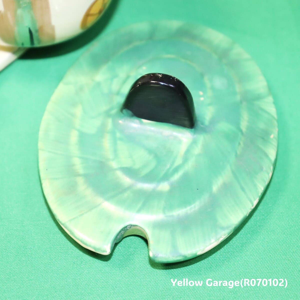 【Myott社製】アールデコ・ハンドペイント コンディメントポット（スプーン差込口付き）