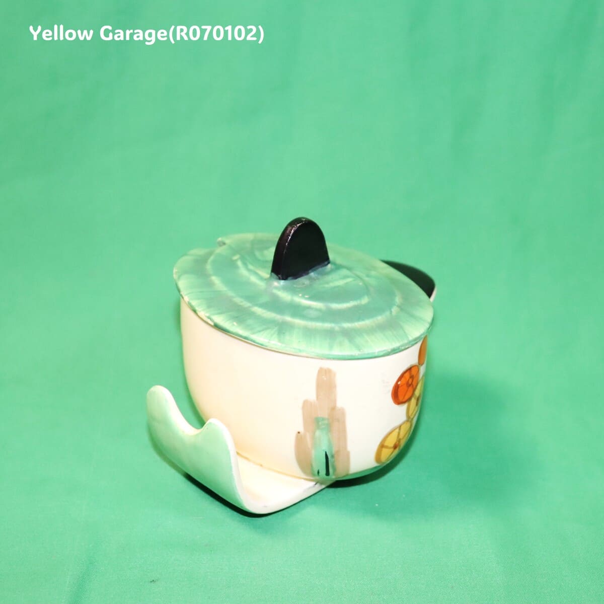 【Myott社製】アールデコ・ハンドペイント コンディメントポット（スプーン差込口付き）