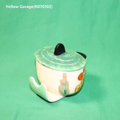 【Myott社製】アールデコ・ハンドペイント コンディメントポット（スプーン差込口付き）