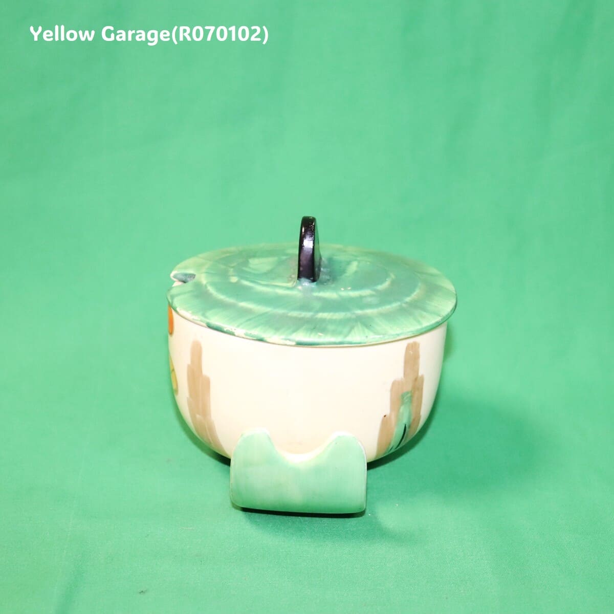 【Myott社製】アールデコ・ハンドペイント コンディメントポット（スプーン差込口付き）