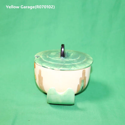 【Myott社製】アールデコ・ハンドペイント コンディメントポット（スプーン差込口付き）