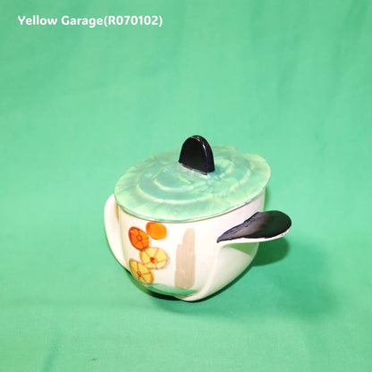 【Myott社製】アールデコ・ハンドペイント コンディメントポット（スプーン差込口付き）