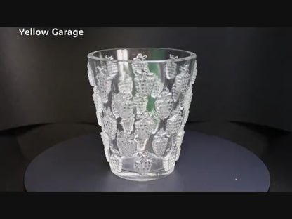 【ヴィンテージ】葡萄レリーフ ガラスタンブラー 高さ約14cm アンティークグラスアップ動画