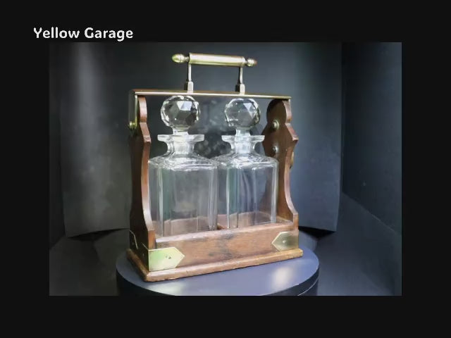 【H.J. Linton製】ロック付きアンティークデキャンタ・キャディ＿動画