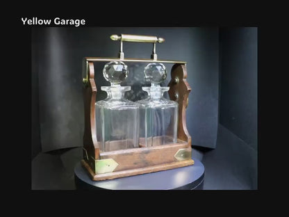 【H.J. Linton製】ロック付きアンティークデキャンタ・キャディ＿動画