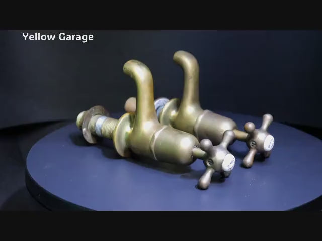 Shanks社製 真鍮製アンティーク蛇口（HOT & COLD）ペアセット｜1900年代前半 英国製　動画
