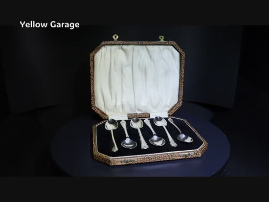 W&H 英国純銀製アンティークティースプーン6本セット（専用ケース付）＿動画