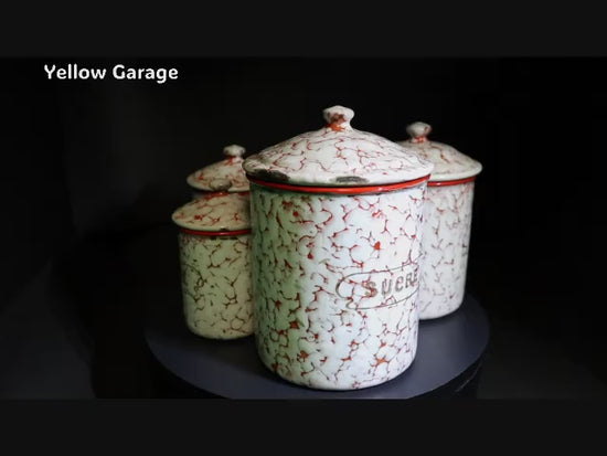 フランス製のヴィンテージホウロウキャニスターセット