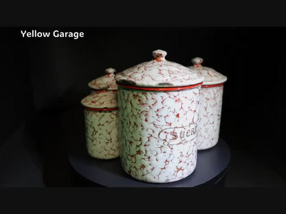 フランス製のヴィンテージホウロウキャニスターセット