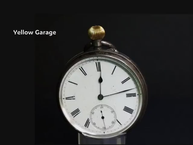 イギリス・バーミンガム製の銀無垢ケースを備えたアンティーク懐中時計