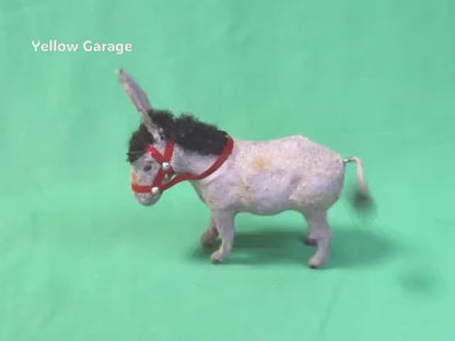 フランス製ヴィンテージ ゼンマイ式ロバのおもちゃ