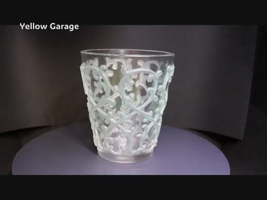 ルネ・ラリック フランス製アール・デコ装飾グラス “Feuilles” モチーフ（R.LALIQUE FRANCE刻印）　動画