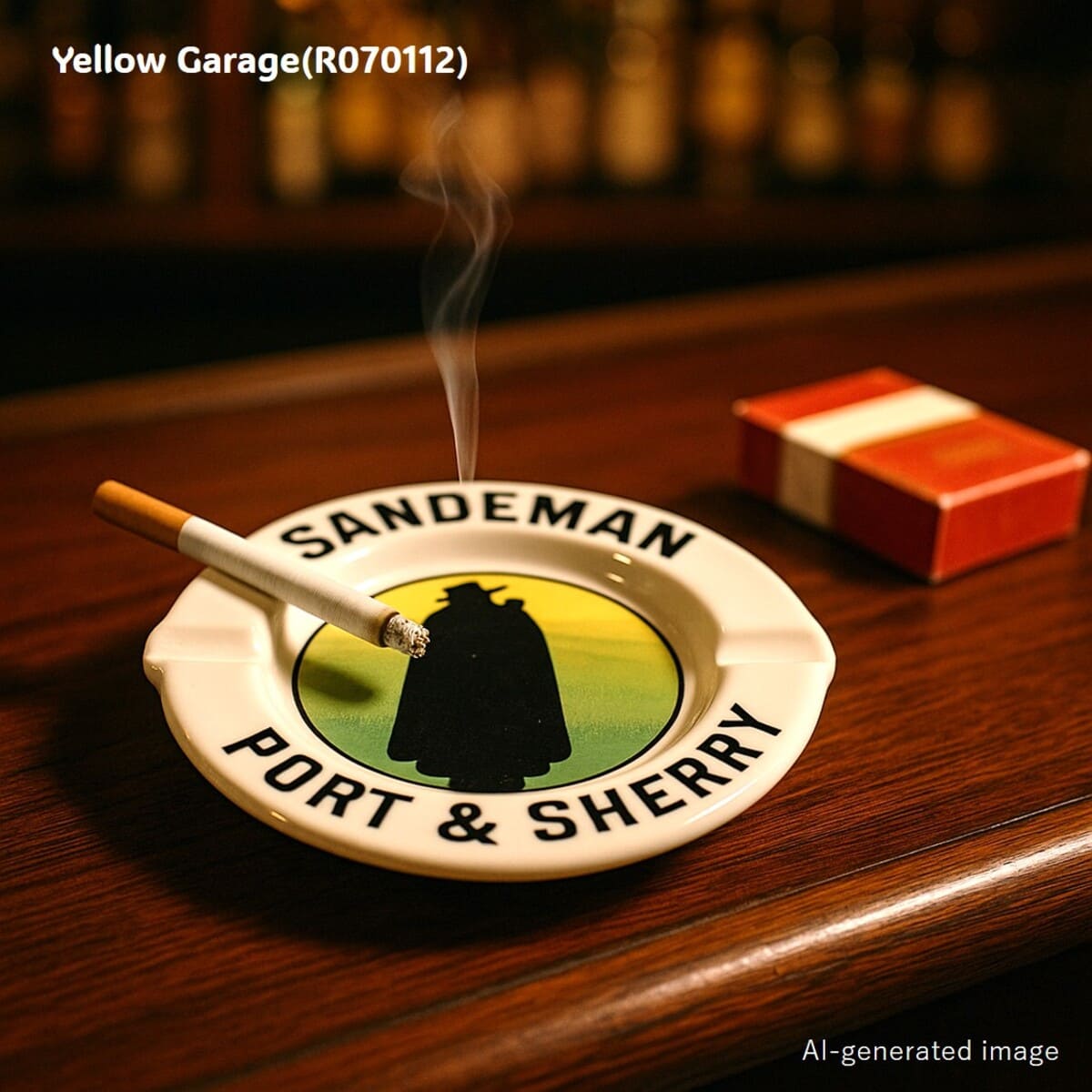 ポルトガルの老舗ワインブランド「SANDEMAN（サンデマン）」のプロモーション用として制作された、ィンテージの陶器製灰皿