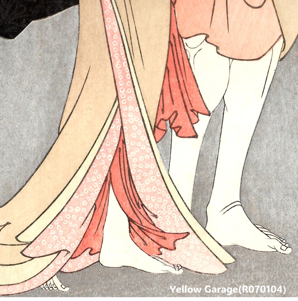 東洲斎写楽《傘をさす二人の役者絵》雲母摺り・極印・蔦屋版｜真作の可能性もある手摺浮世絵