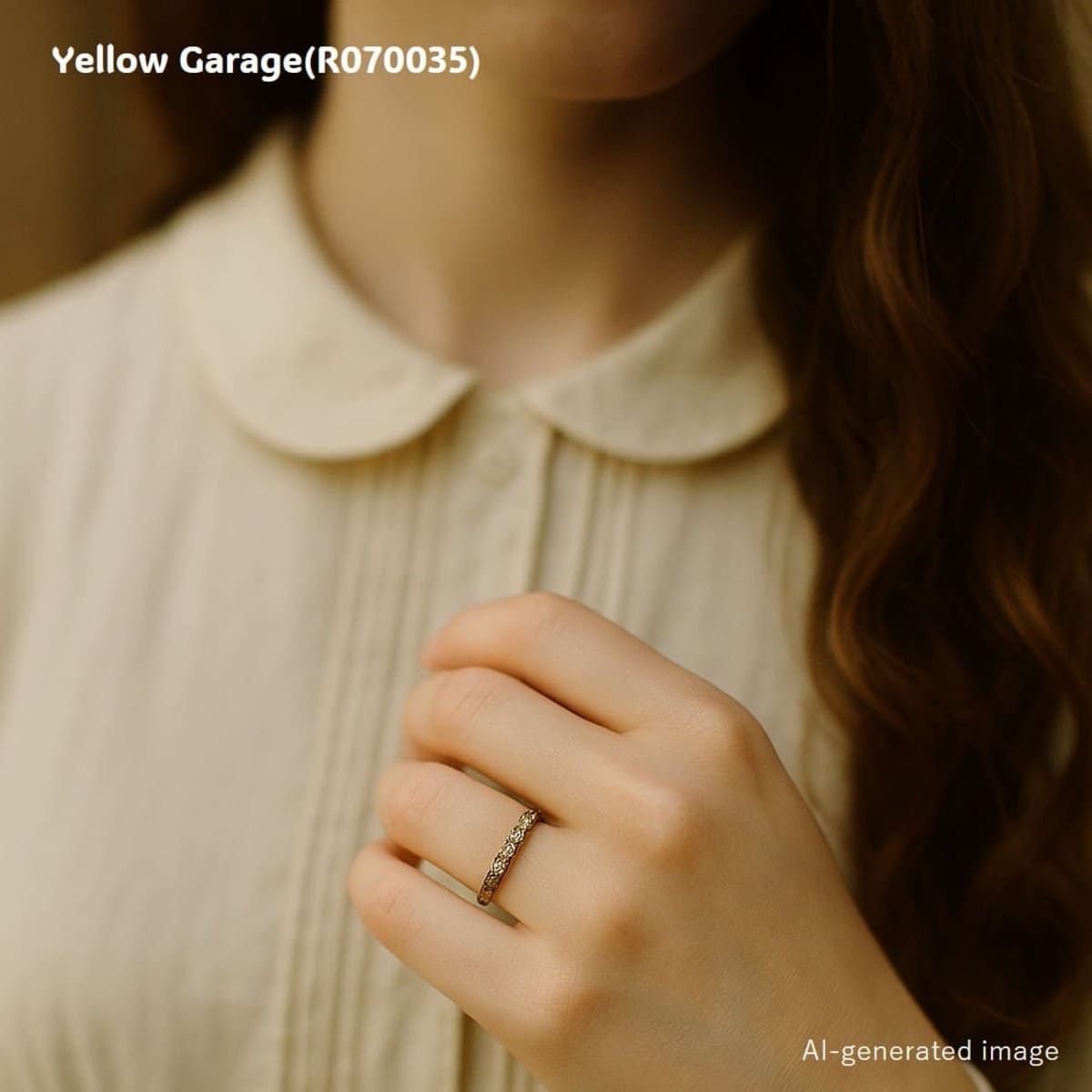 イギリスで製造されたヴィンテージの9カラットゴールドの一文字ジルコニアリング