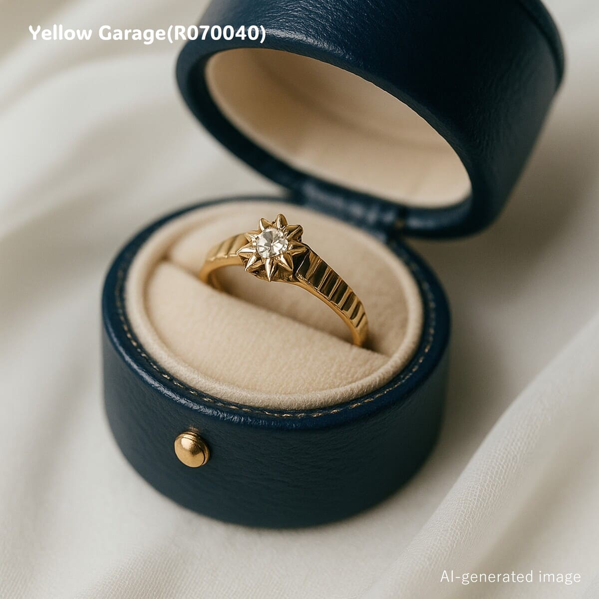 イギリス製と思われるヴィンテージのダイヤモンドリング|リングの内側には「王冠」マークと「375」「F」のホールマーク