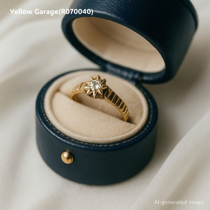 イギリス製と思われるヴィンテージのダイヤモンドリング|リングの内側には「王冠」マークと「375」「F」のホールマーク