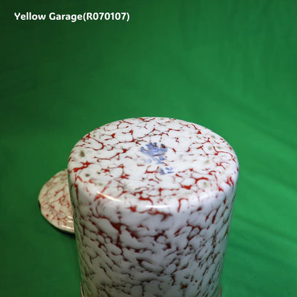 フランス製 ヴィンテージ ホウロウキャニスター5点セット（赤白マーブル）