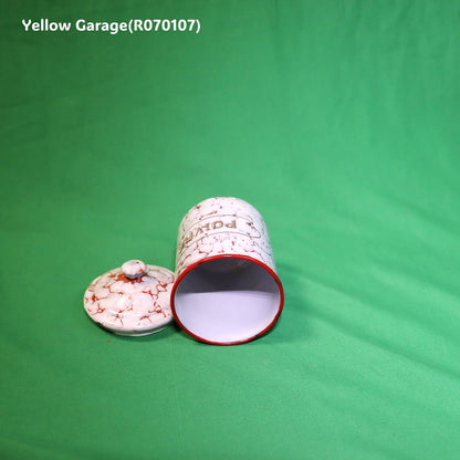 フランス製 ヴィンテージ ホウロウキャニスター5点セット（赤白マーブル）