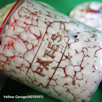 フランス製 ヴィンテージ ホウロウキャニスター5点セット（赤白マーブル）