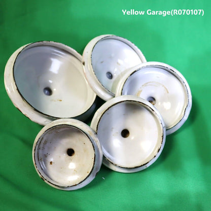 フランス製 ヴィンテージ ホウロウキャニスター5点セット（赤白マーブル）