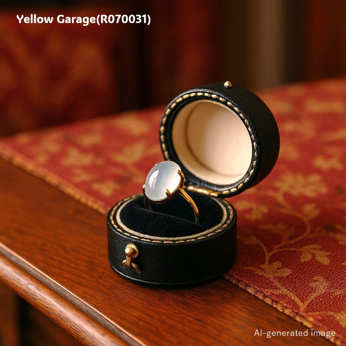 イギリスで作られた、美しいカボションカットのムーンストーンがセットされたヴィンテージリング