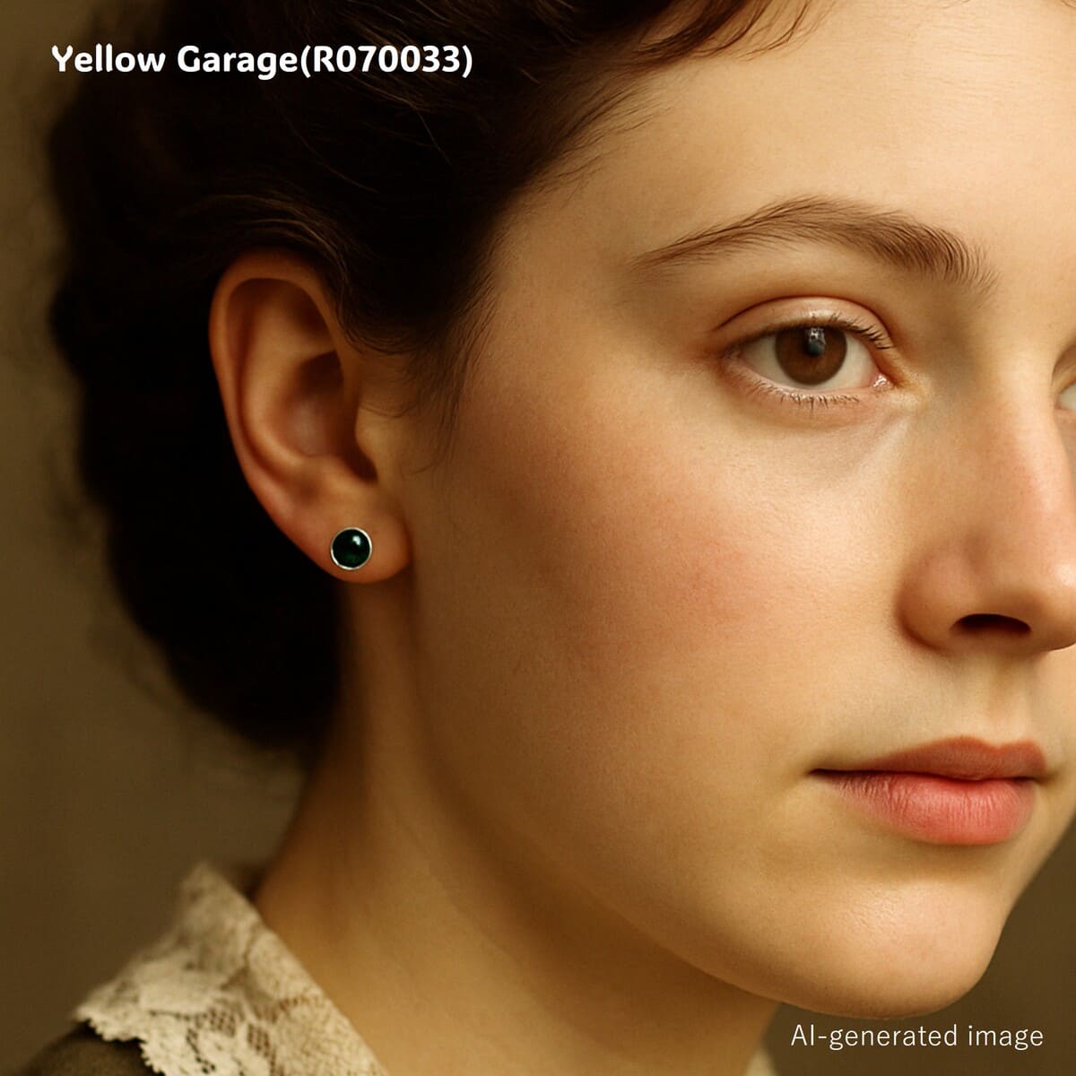 深く艶やかなブルーのストーン（サファイア調）をあしらったヴィンテージのスタッドタイプピアス